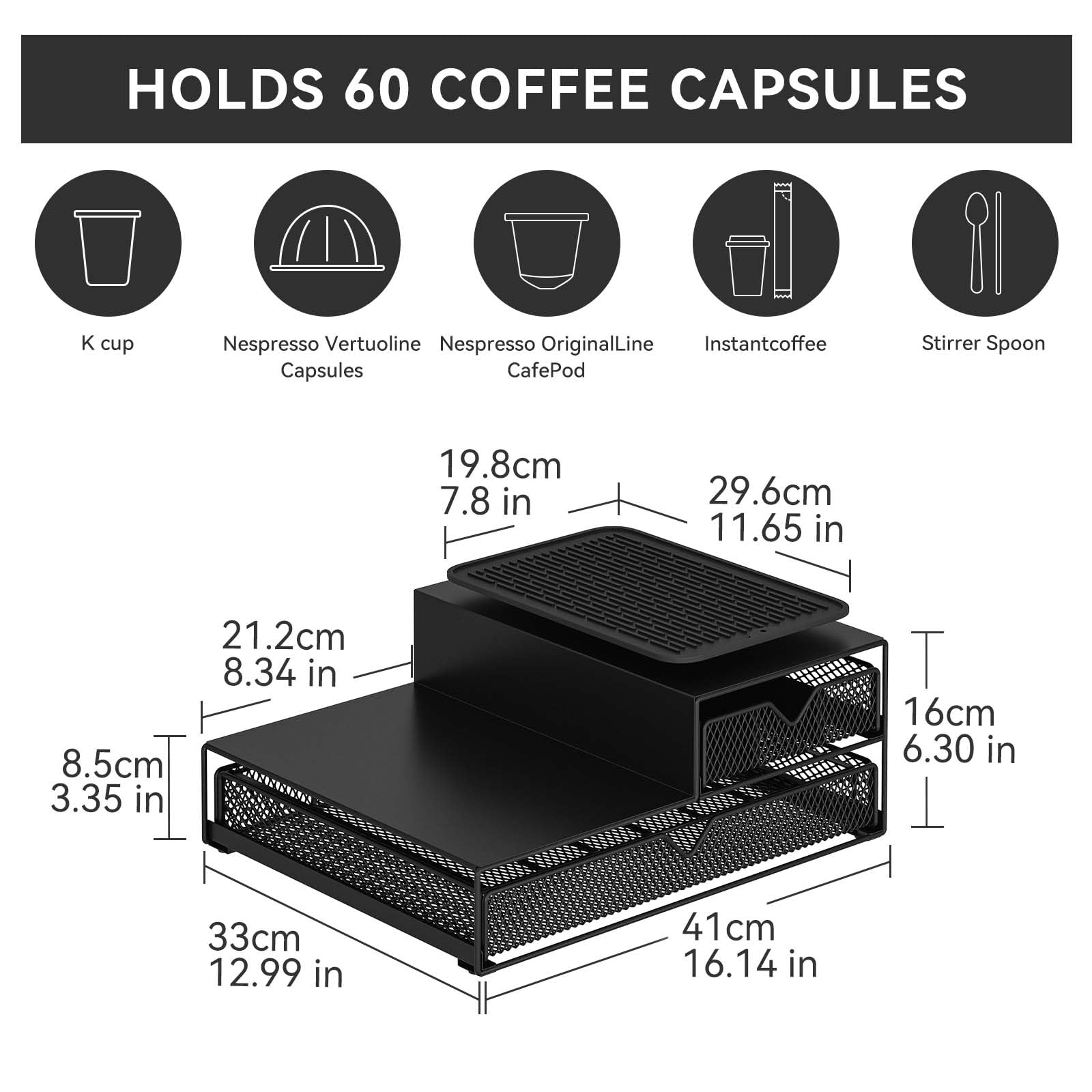 AmzAge espacio inferior para cápsulas, café al alcance