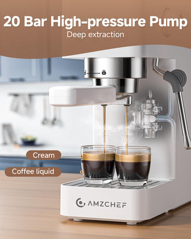 AMZCHEF calentamiento rápido 30 seg para espresso fresco.