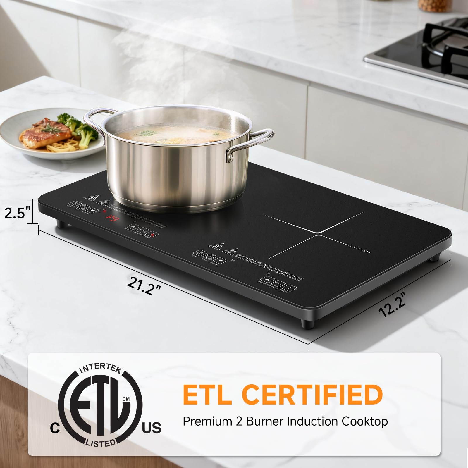 AMZCHEF cazuelas magnéticas compatibles, uso flexible de utensilios