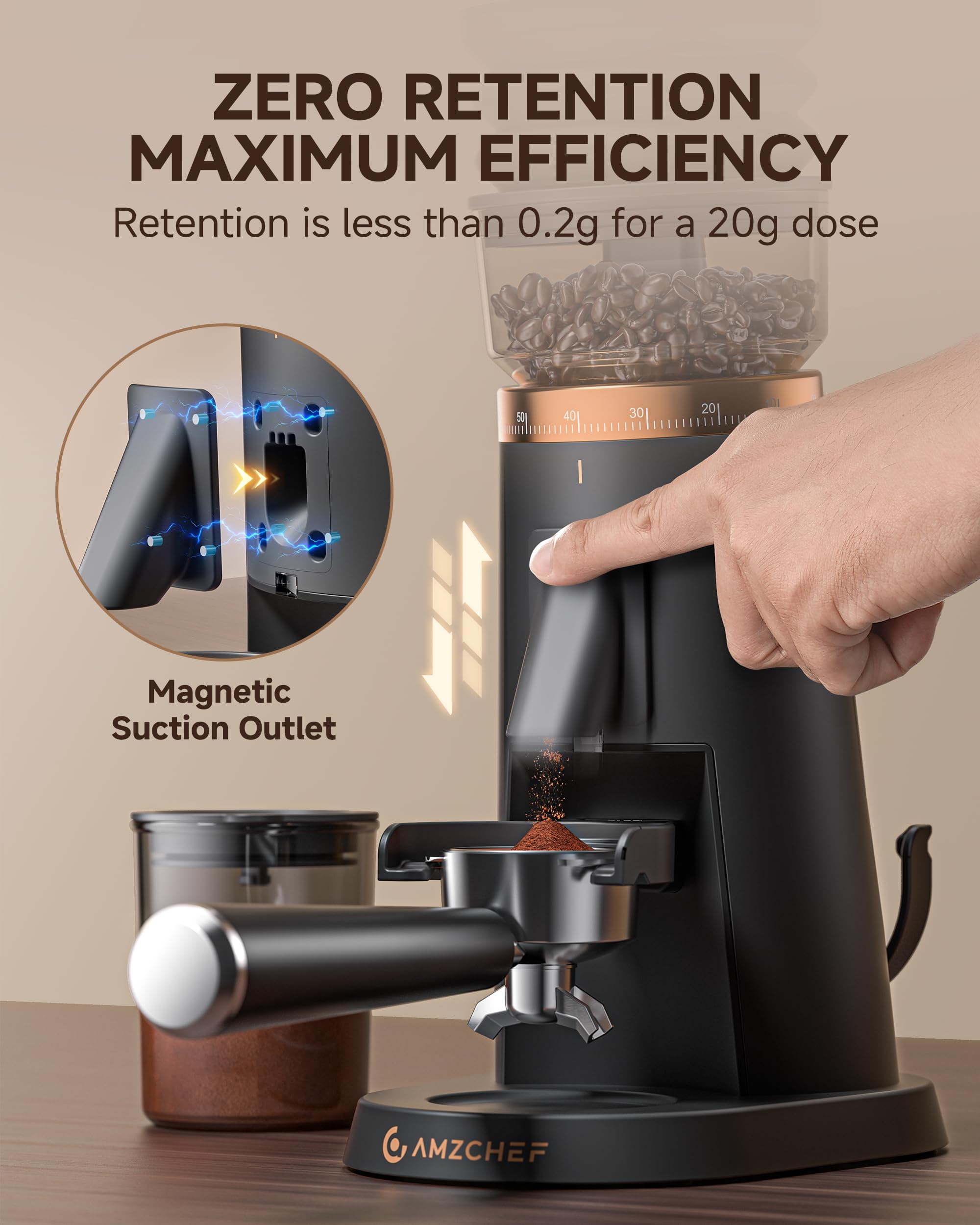 AMZCHEF contenedor al vacío de 120 g para cafe más fresco