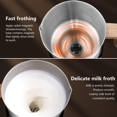 AMZCHEF espumador-leche 8 en 1: taza de 21oz para porciones mayores