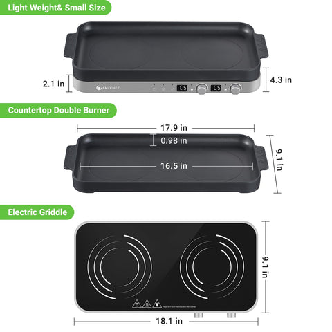 AMZCHEF grilla desmontable para asados y salteados con limpieza fácil.
