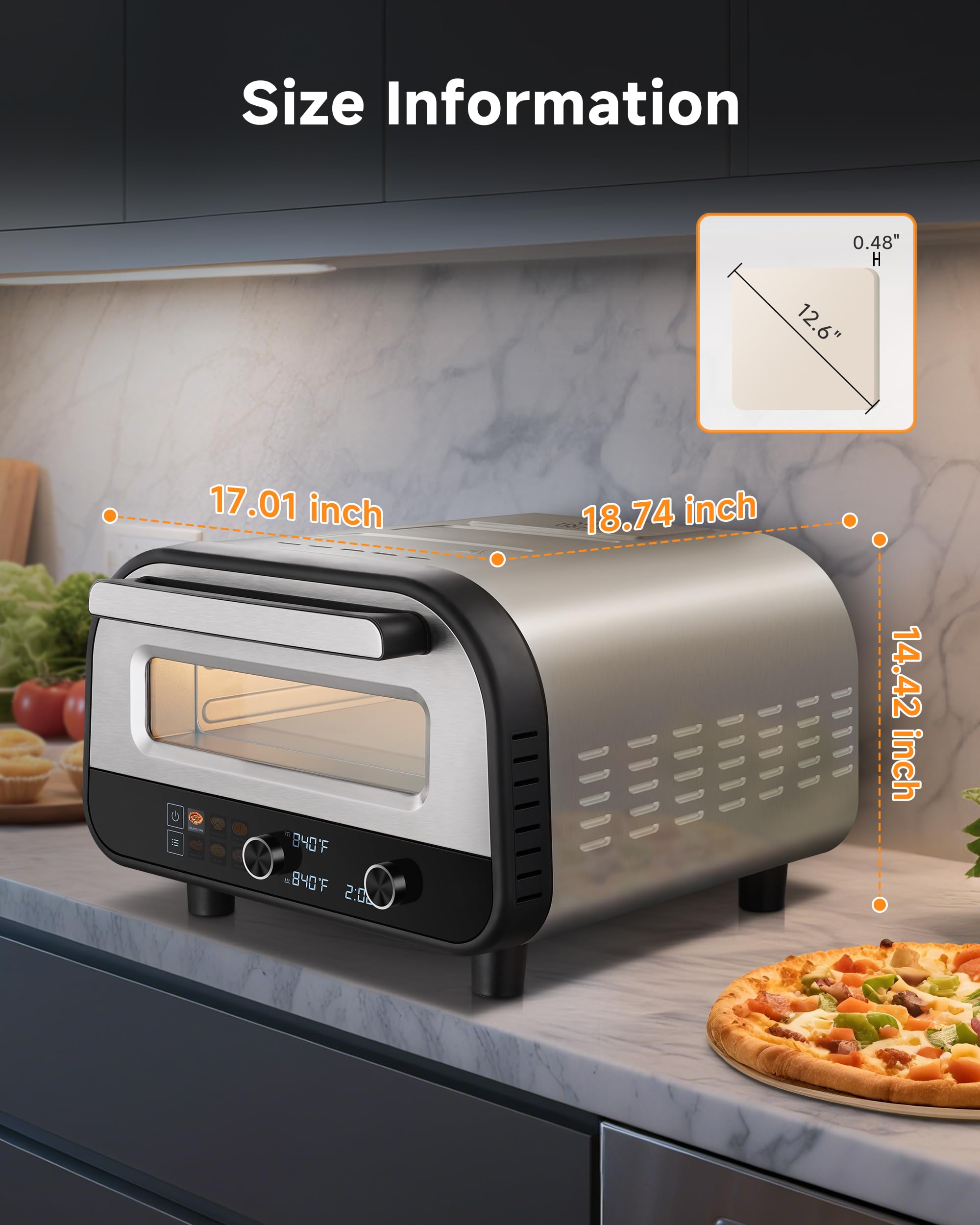 Uso doméstico del horno AMZCHEF para pizza rápida