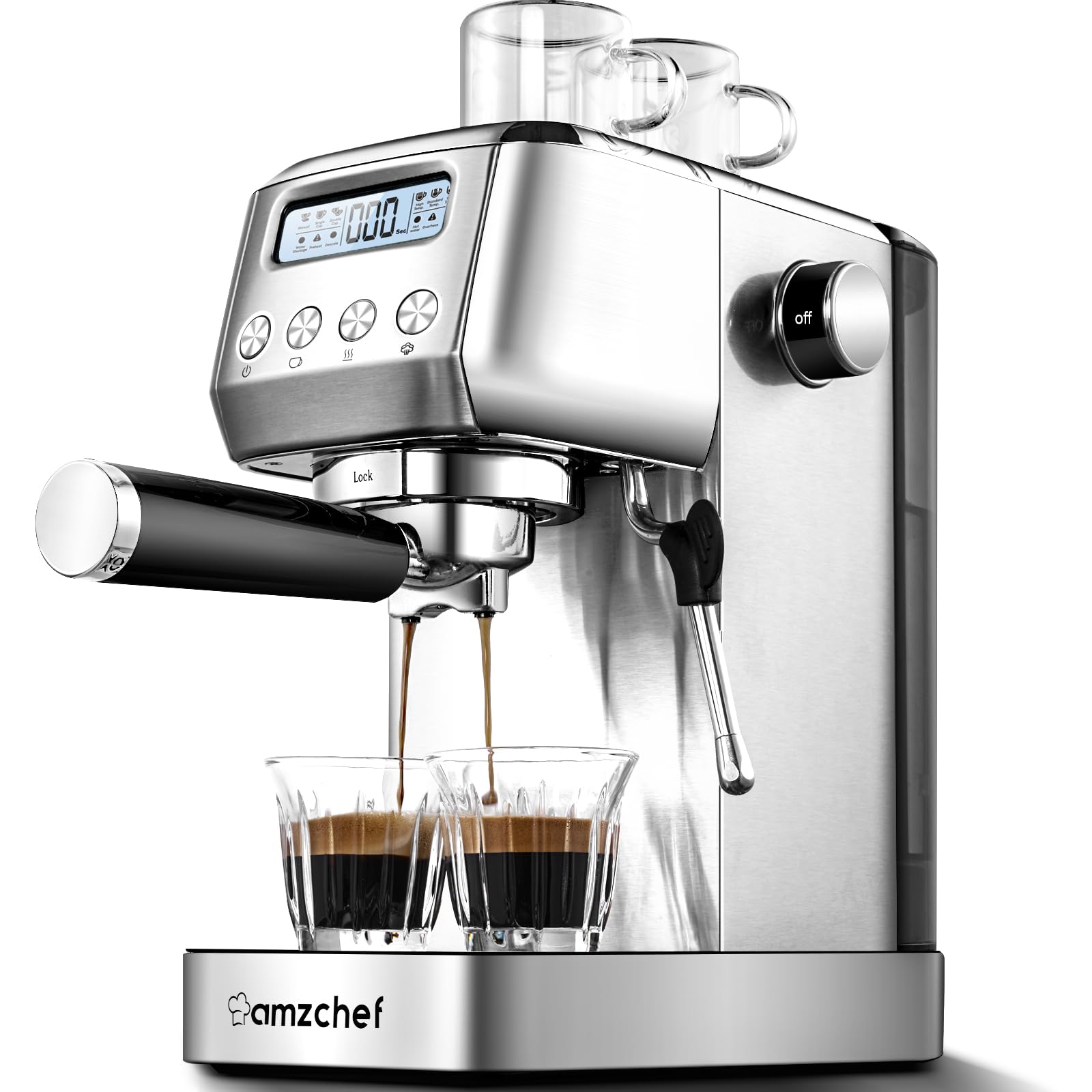 AMZCHEF espresso 20 bar frontal para uso diario en casa