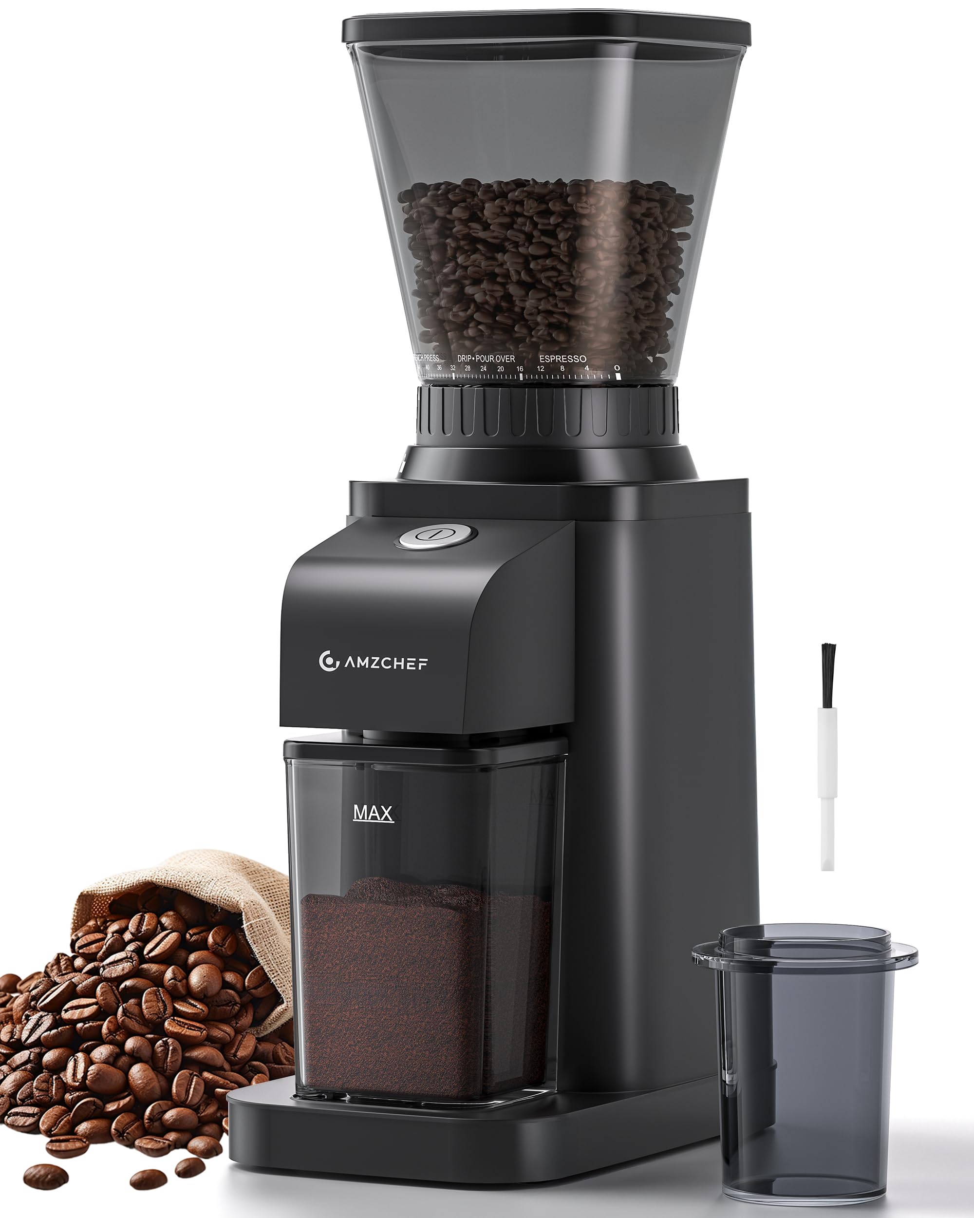 AMZCHEF molinillo espresso 48 ajustes para espresso y otras preparaciones