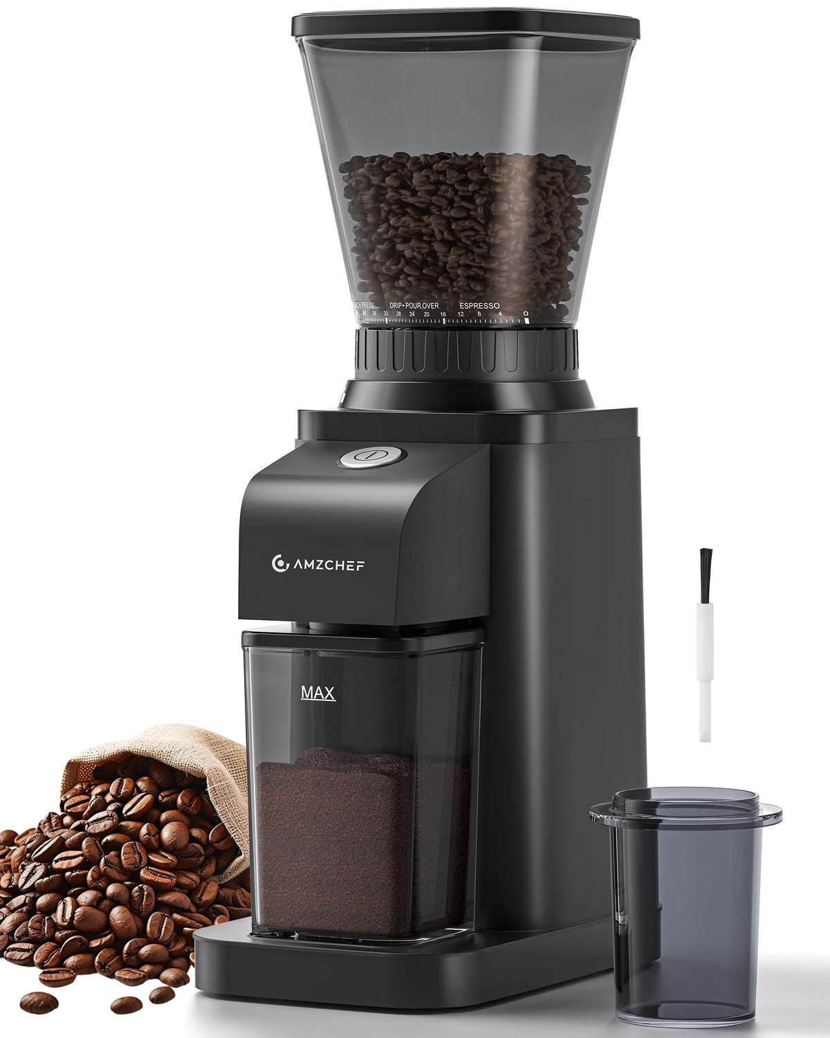 AMZCHEF molinillo espresso 48 ajustes para espresso y otras preparaciones
