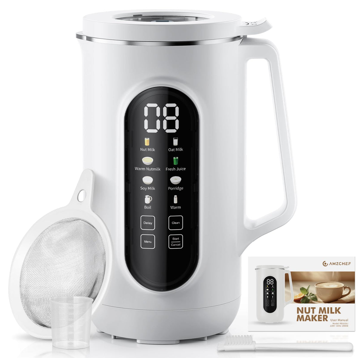 AMZCHEF Nut Milk Maker con capacidad de 40 onzas para toda la familia.