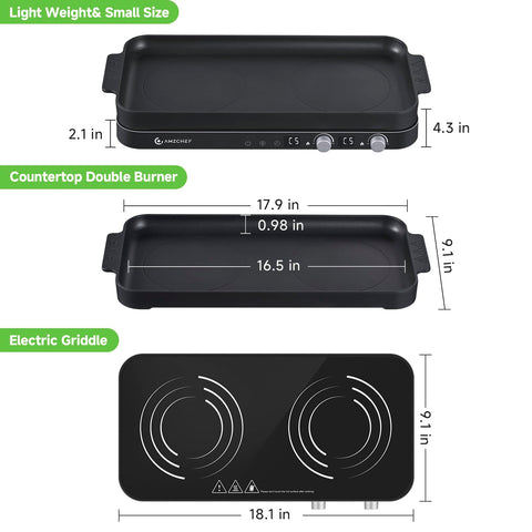 Plancha removible antiadherente de AMZCHEF para dorar y asar con facilidad.