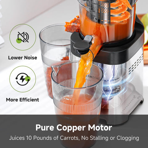 AMZCHEF tres cribas separan pulpa y jugo para claridad