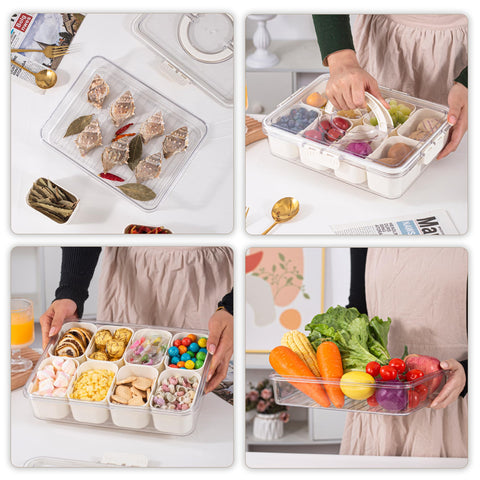 Amzcku bandeja dividida ideal para tablas de aperitivos en reuniones.