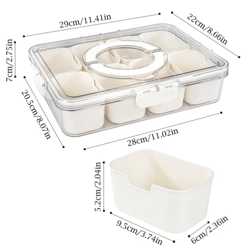 Amzcku bandeja dividida con compartimentos múltiples para organizar dulces y frutos secos.