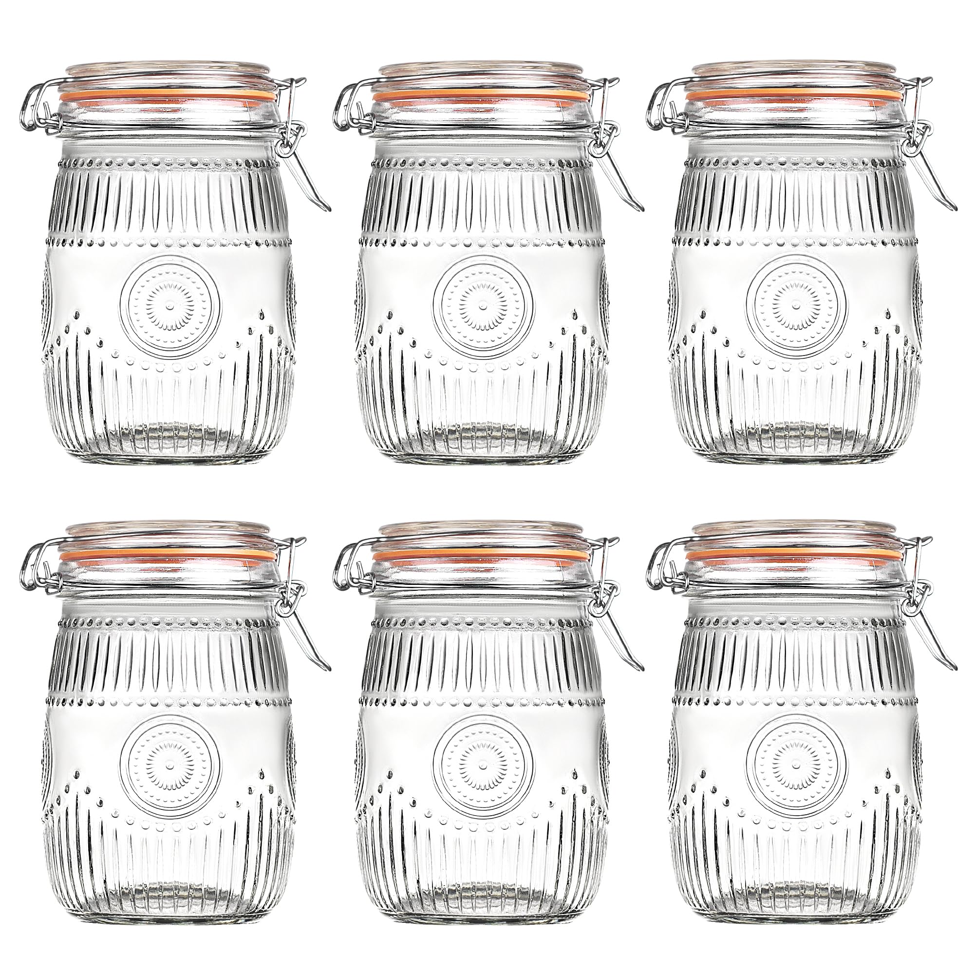 Amzcku jarras boca-ancha de 32oz para almacenamiento visible en despensa