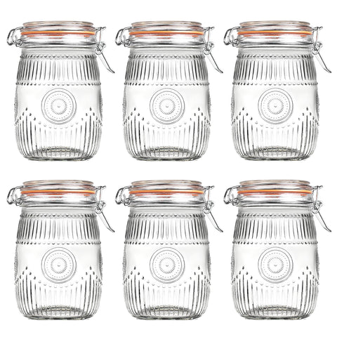Amzcku jarras boca-ancha de 32oz para almacenamiento visible en despensa