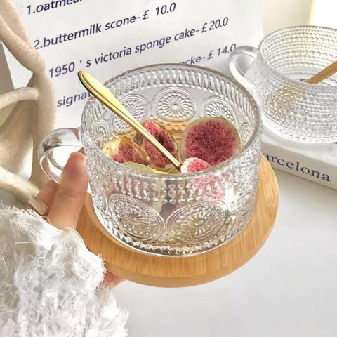 Amzcku tazas para yogur o cereal en vajilla de vidrio