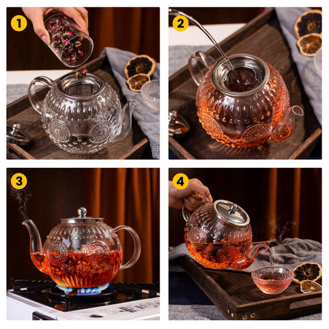 Infusor removible Amzcku, ideal para bloom y hojas sueltas.