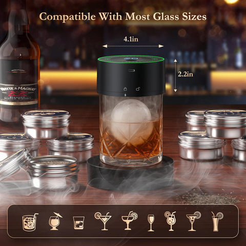 AMZSEAT demostración de ahumado en copa, humo suave y whisky aromático