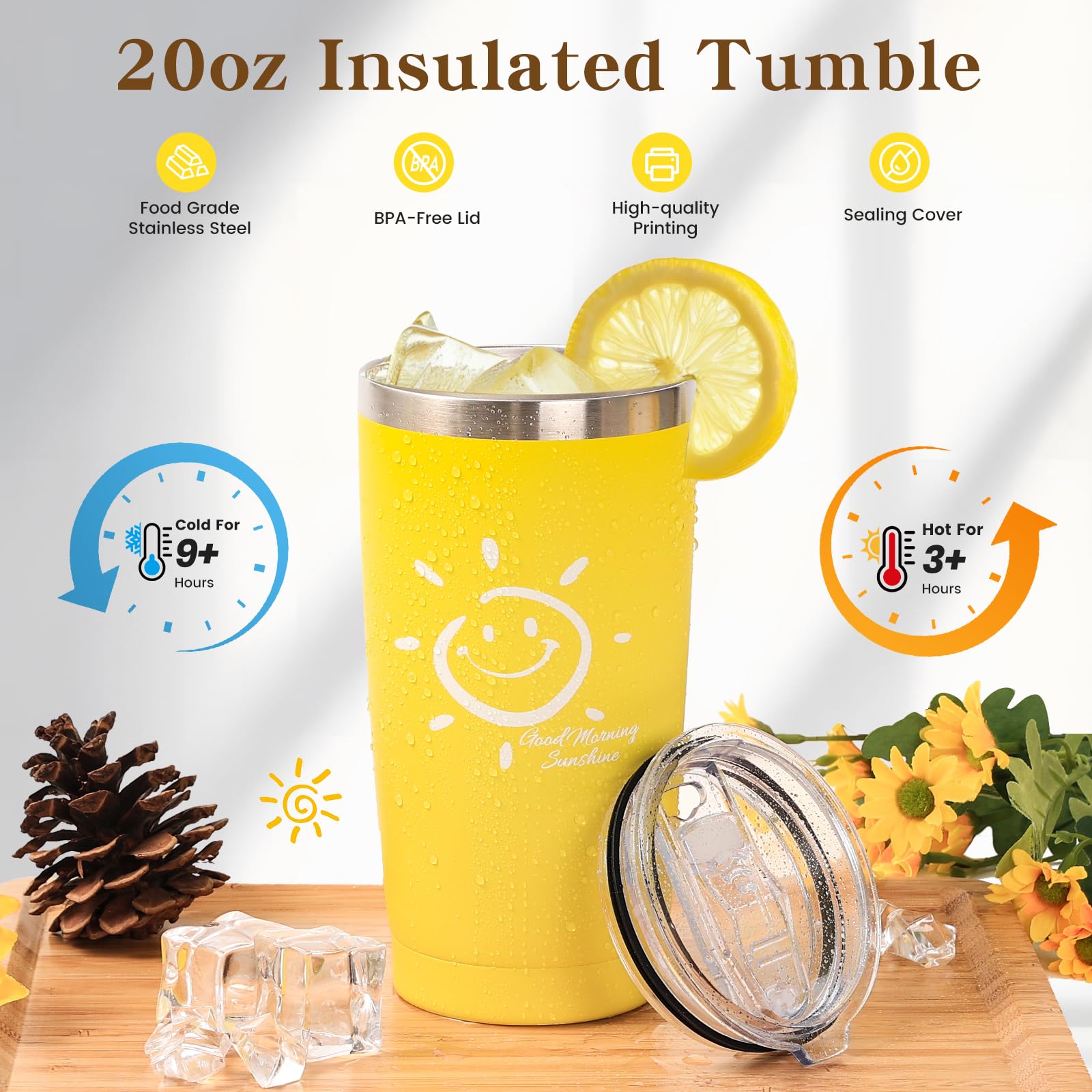 Amzsudy taza aislante 20oz para bebidas calientes durante el día