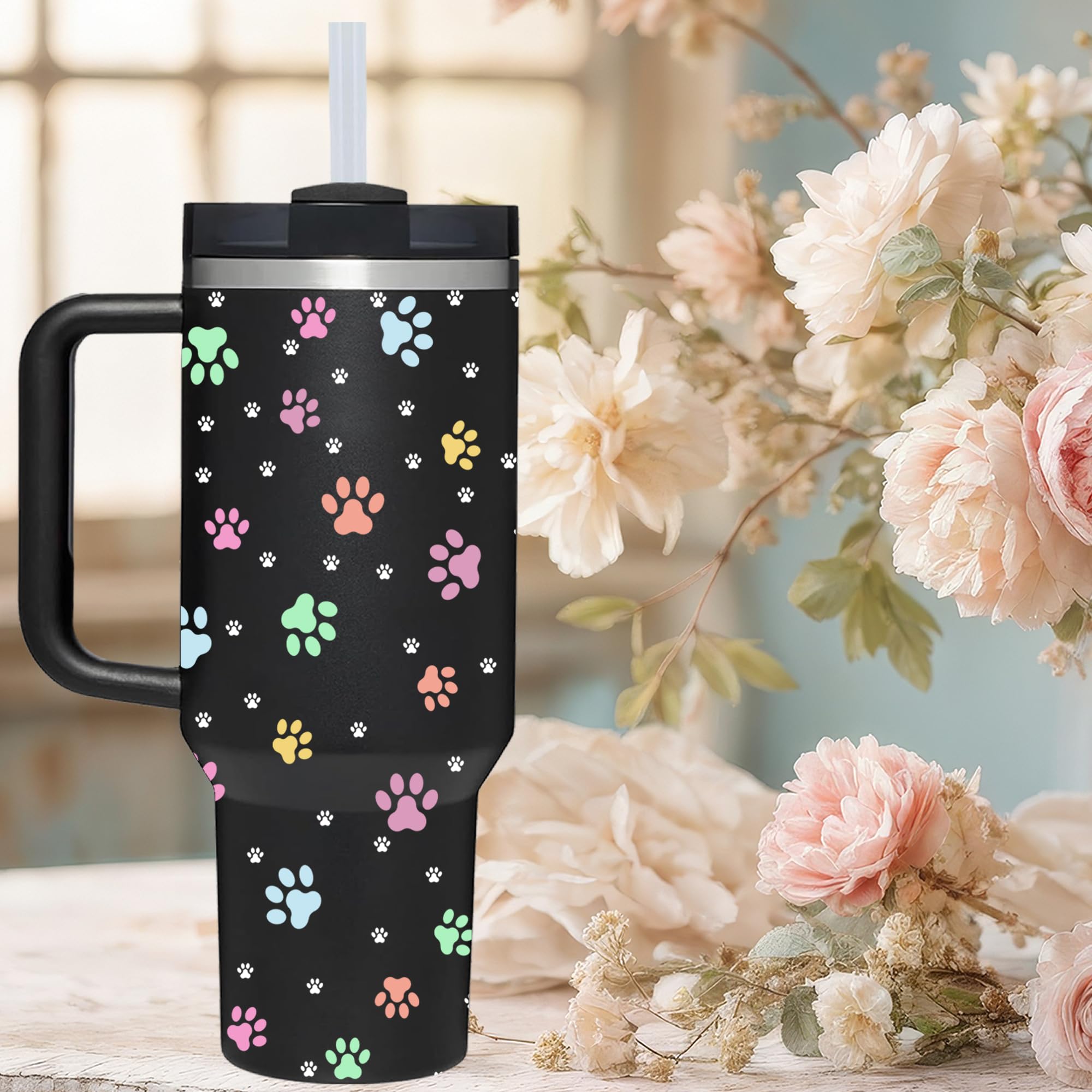 AMZUShome 40oz Paw Tumbler como regalo para amantes de perros