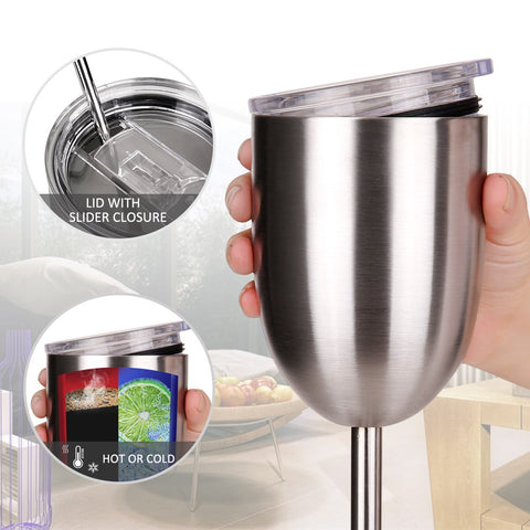 AMZUShome copa vino capacidad diez onzas ideal para picnic o cena elegante.