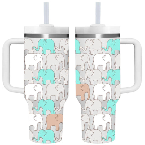 AMZUShome Elephant Tumbler con asa, ideal para uso diario.