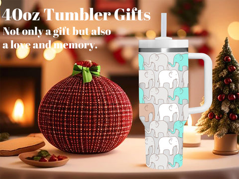 AMZUShome Elephant Tumbler de 40 onzas para exterior u oficina.