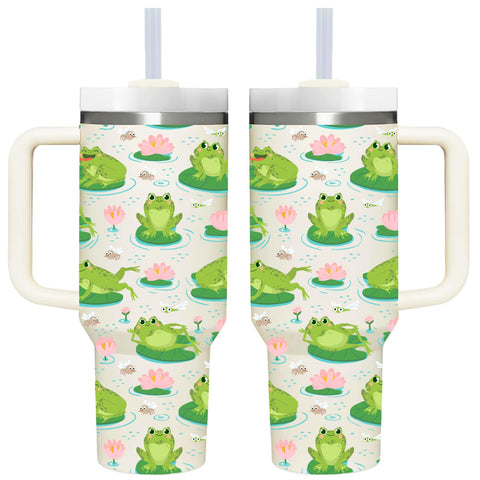 AMZUShome Rana Tumbler 40oz con mango, mantiene bebidas frías por horas.