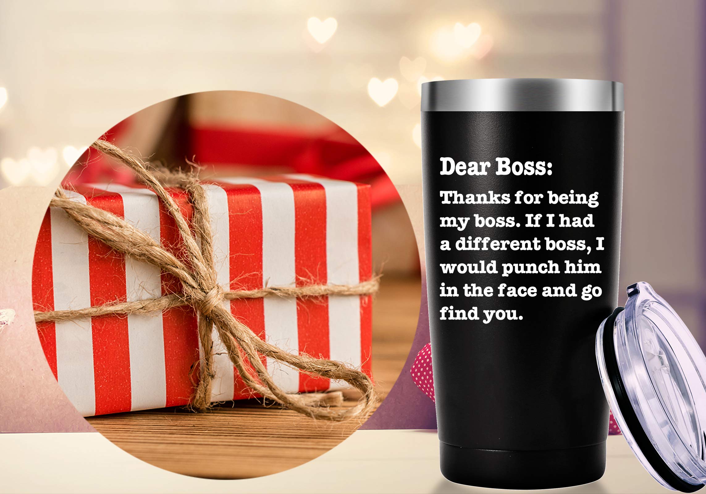 AMZUShome Regalo para oficina: taza 20 onzas negra ideal para reconocimiento entre equipos.