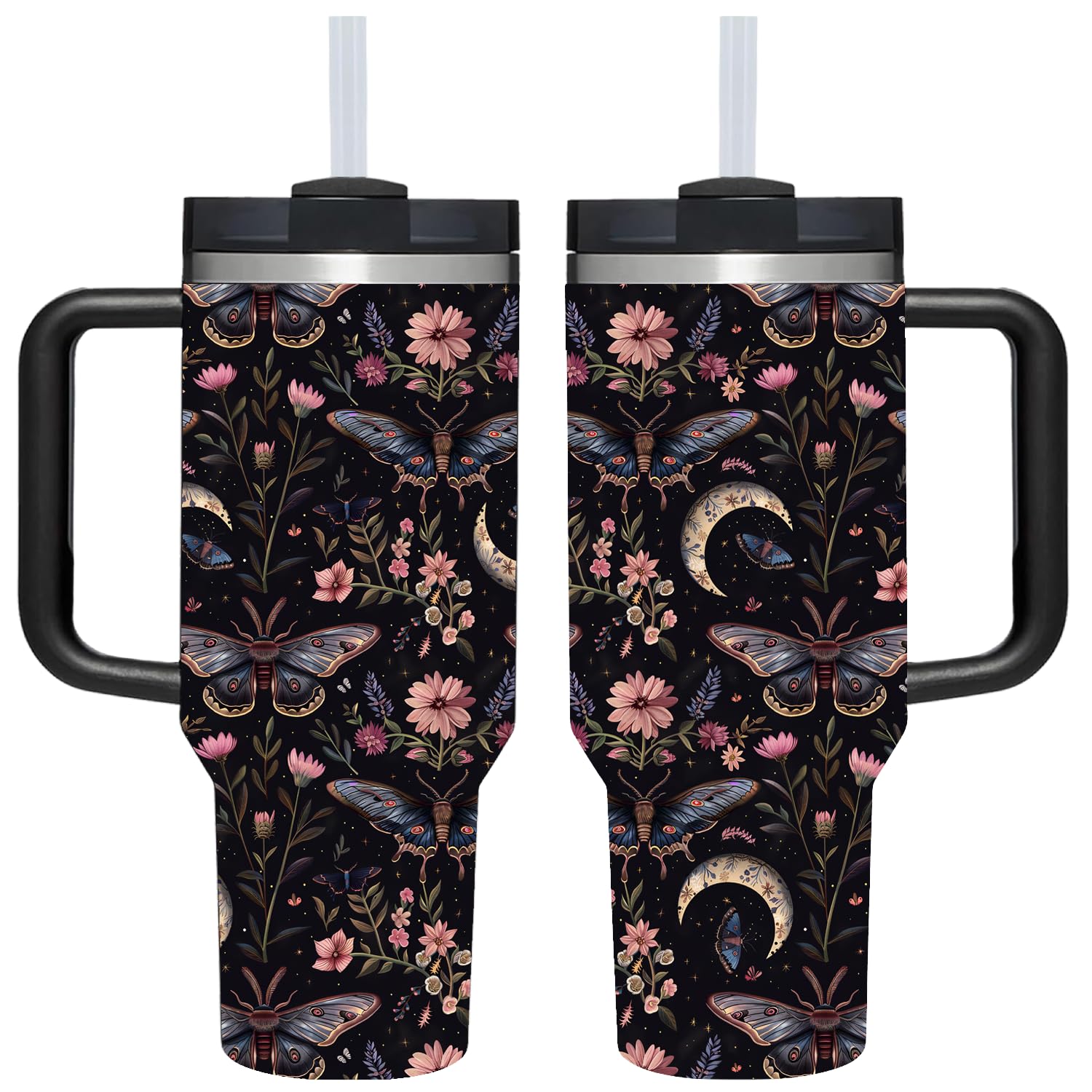 AMZUShome vaso térmico gotico con mariposa, ideal para llevar al trabajo