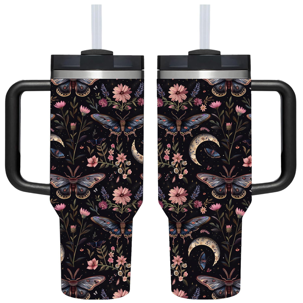 AMZUShome vaso térmico gotico con mariposa, ideal para llevar al trabajo