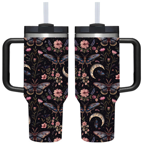 AMZUShome vaso térmico gotico con mariposa, ideal para llevar al trabajo