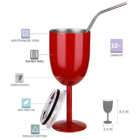 AMZUShome vaso vino doble pared aislada, aislamiento eficiente para frío y calor.