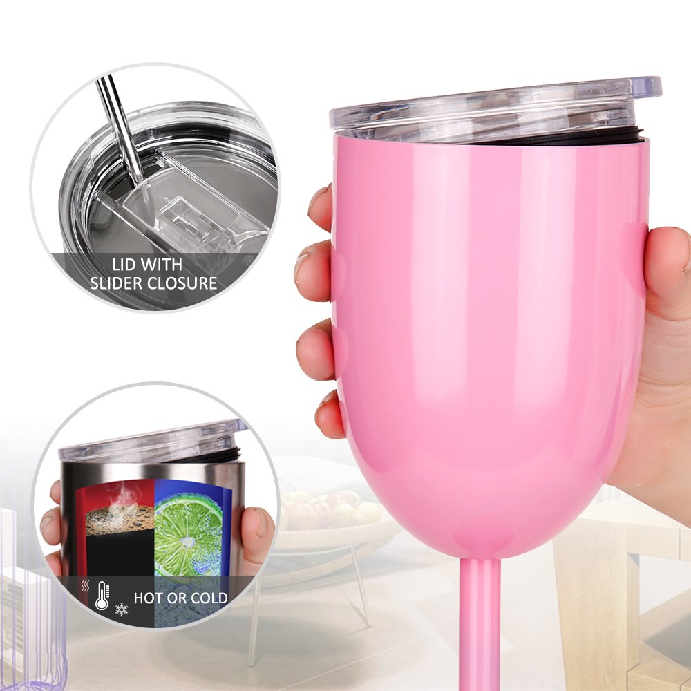 AMZUShome vaso vino ergonómico doble pared ideal para eventos y casa