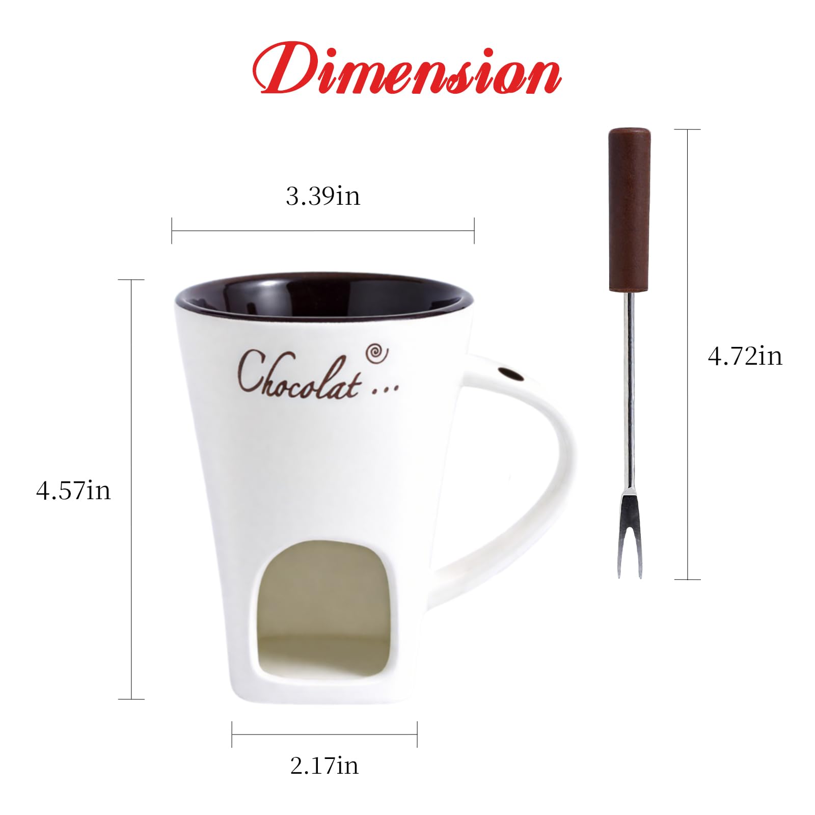 AMZWISH taza fondue cerámica con vela, calentando tu salsa sin necesidad de electricidad.