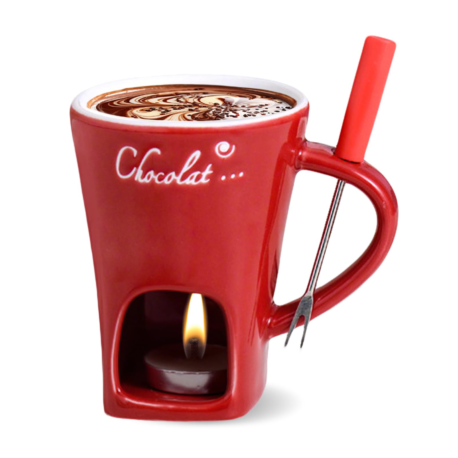 AMZWISH mini fondue dulce copa cerámica, ideal para una merienda compartida sin desorden