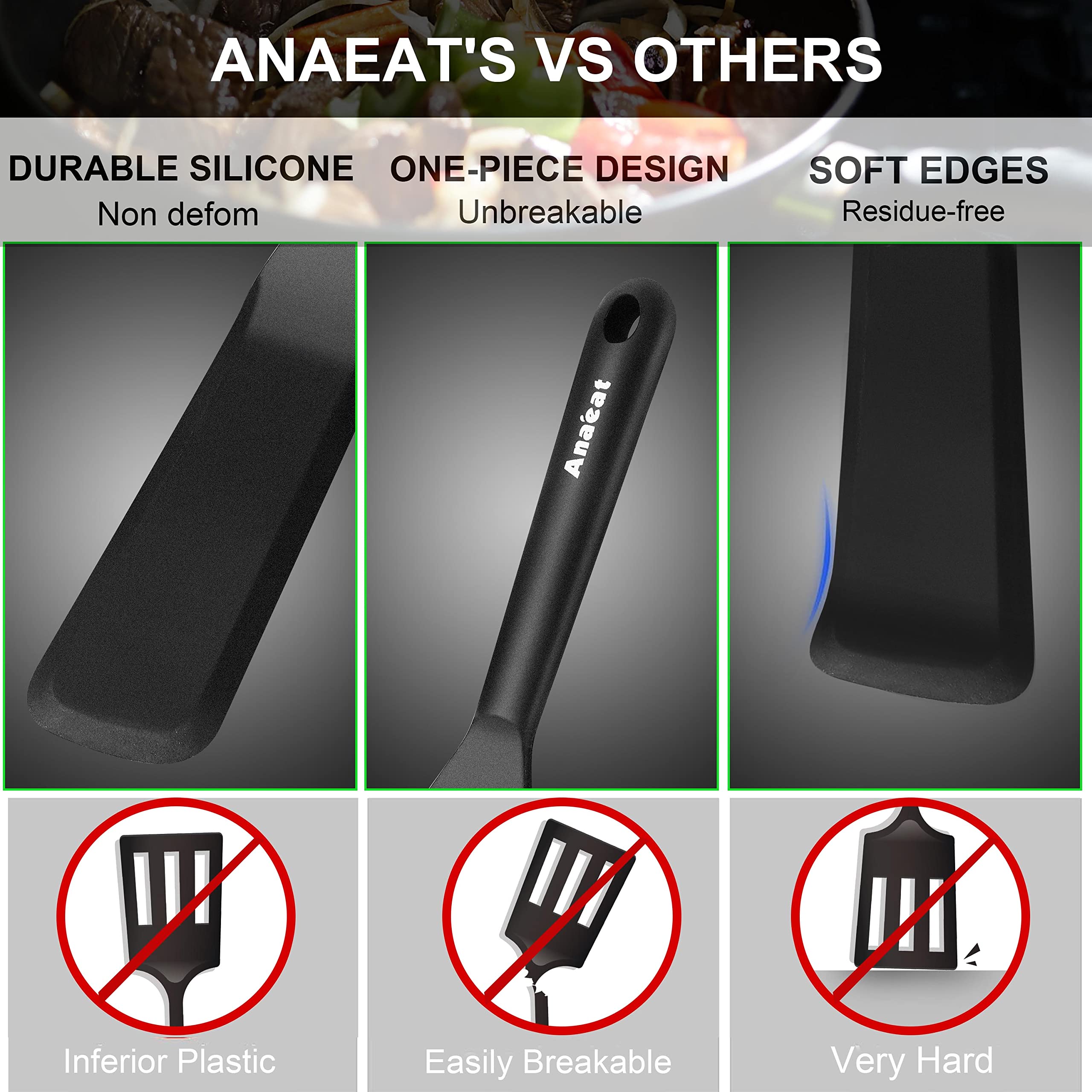 Diseño de una pieza de Anaeat, limpieza fácil y ausencia de costuras.