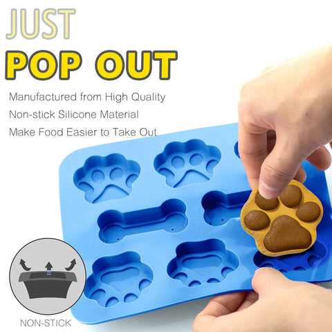 Anaeat moldes silicona 2-en-1 para hielo y dulces de perros.