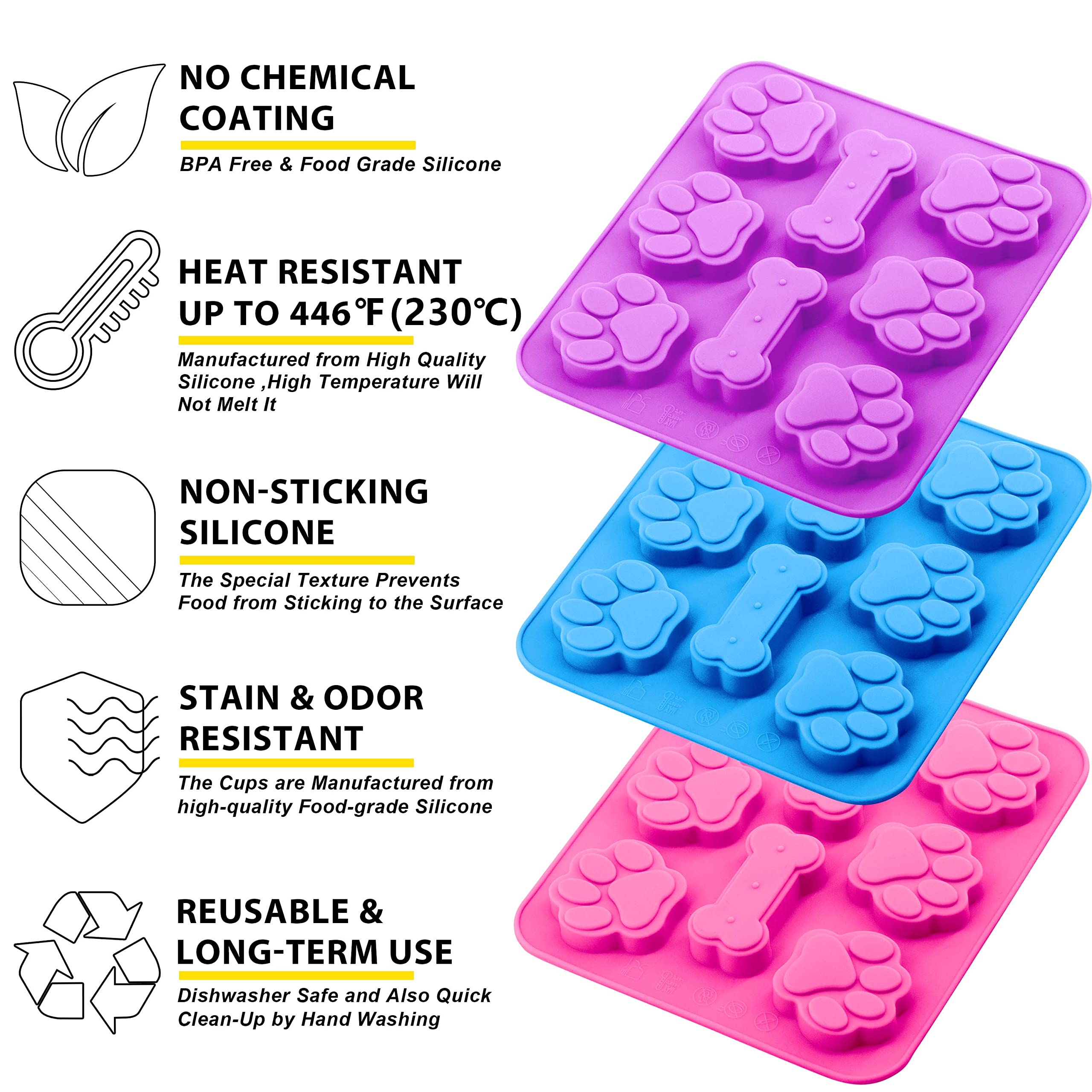 Anaeat moldes silicona hielos-perro para cubos con formas divertidas.