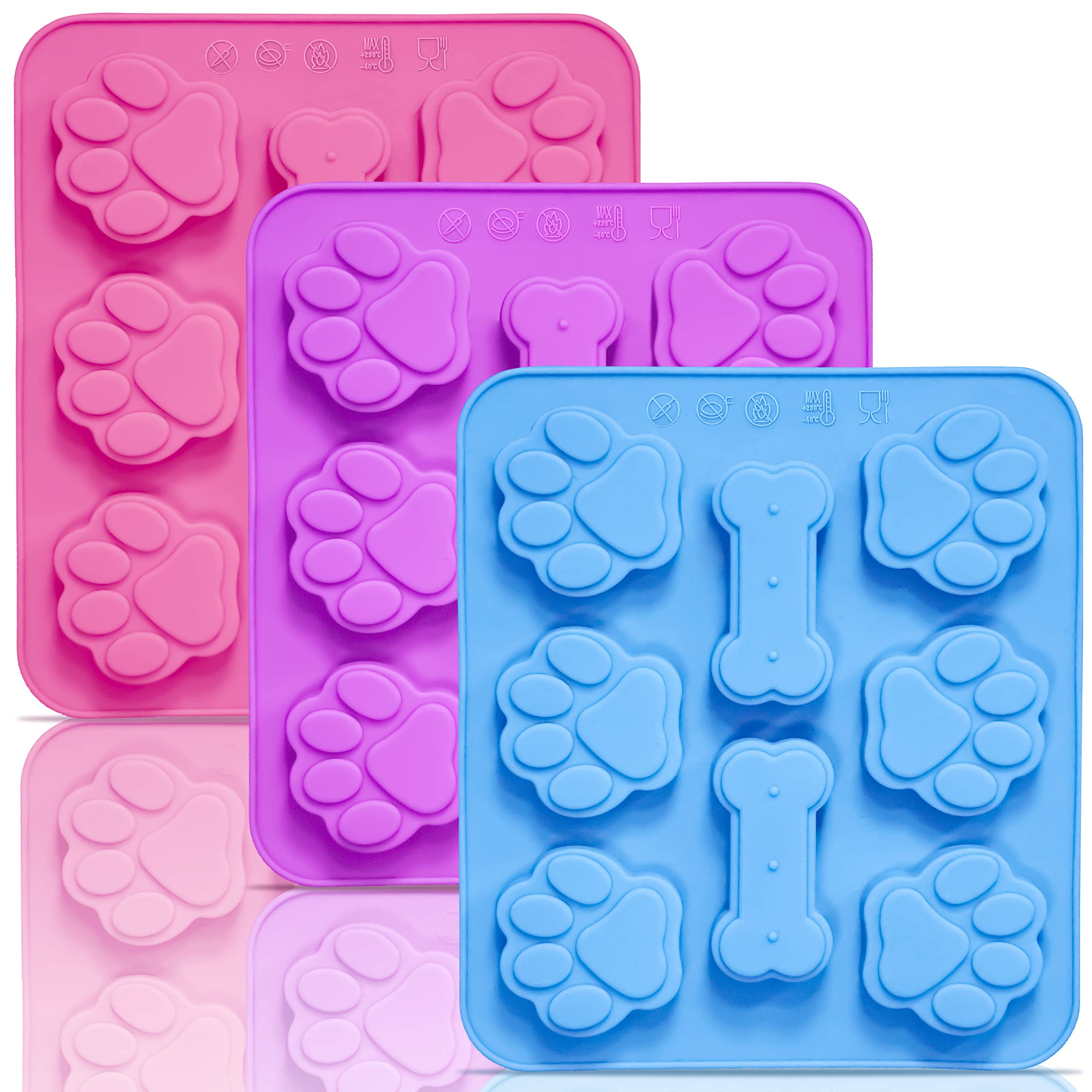 Anaeat moldes silicona patitas-perro para golosinas caseras, desmolde sencillo.