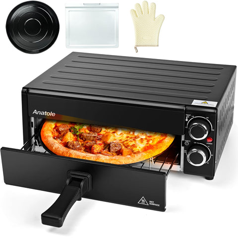 Anatole Horno Pizza 12 pulgadas, vista frontal, listo para cocinar pizzas