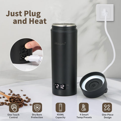 Anbanglin tetera eléctrica con pantalla LED 4 temperaturas, práctica para casa o viaje