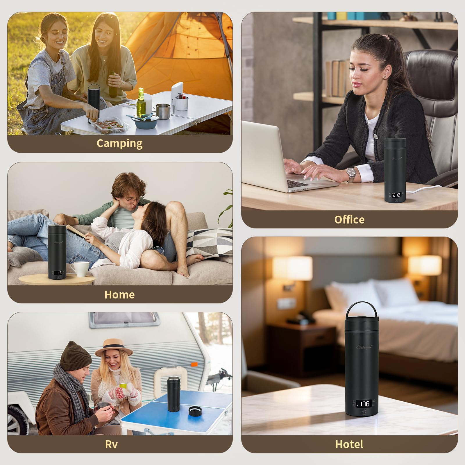 Uso en hoteles o casa con tetera eléctrica Anbanglin para agua caliente
