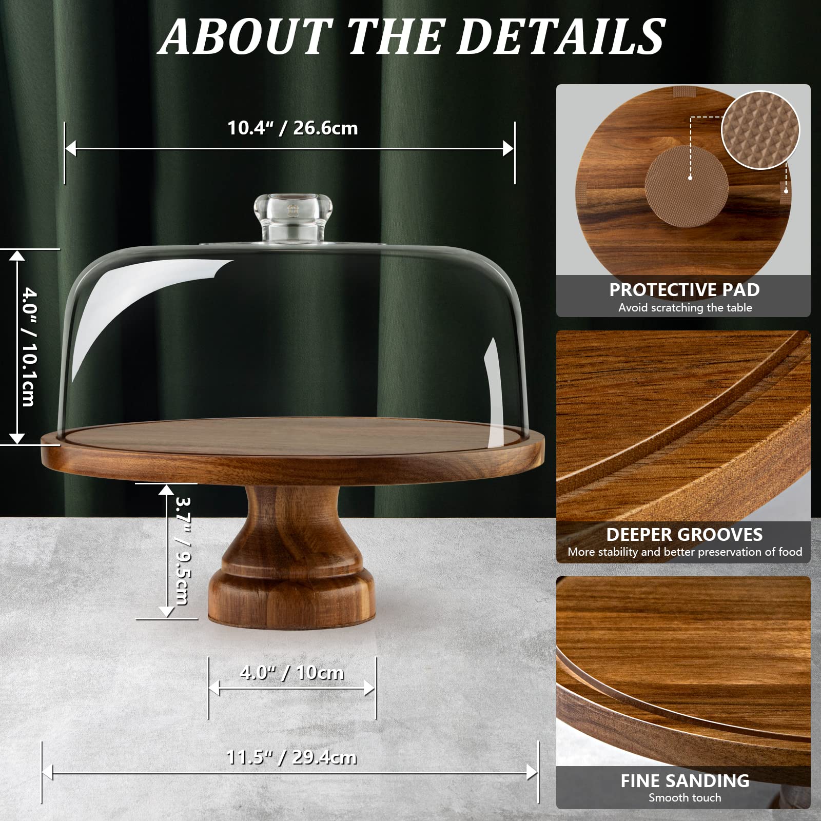 ANBOXIT madera de acacia acabado cálido, añade toque artesanal a la mesa.