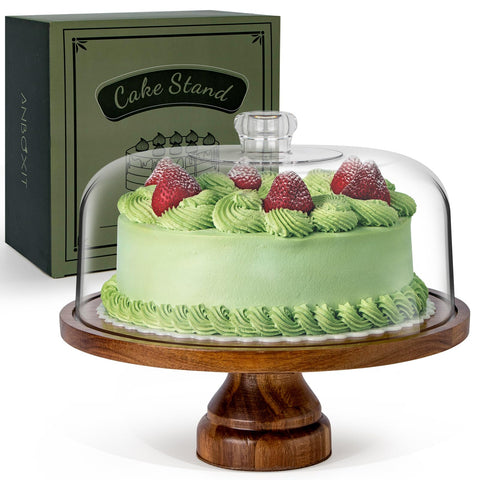 ANBOXIT base para tarta con tapa de acrílico, ideal para exhibir pasteles con elegancia.