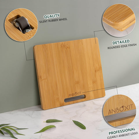 ANBOXIT deslizador de bambú para batidora, desliza con estabilidad y control.