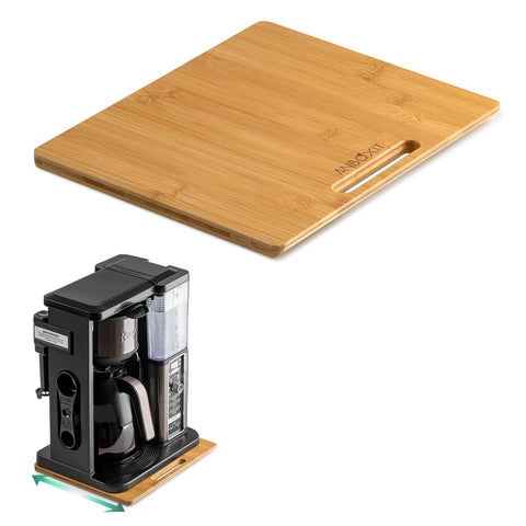 ANBOXIT deslizador de bambú para cafetera, movimiento suave y protege la encimera.