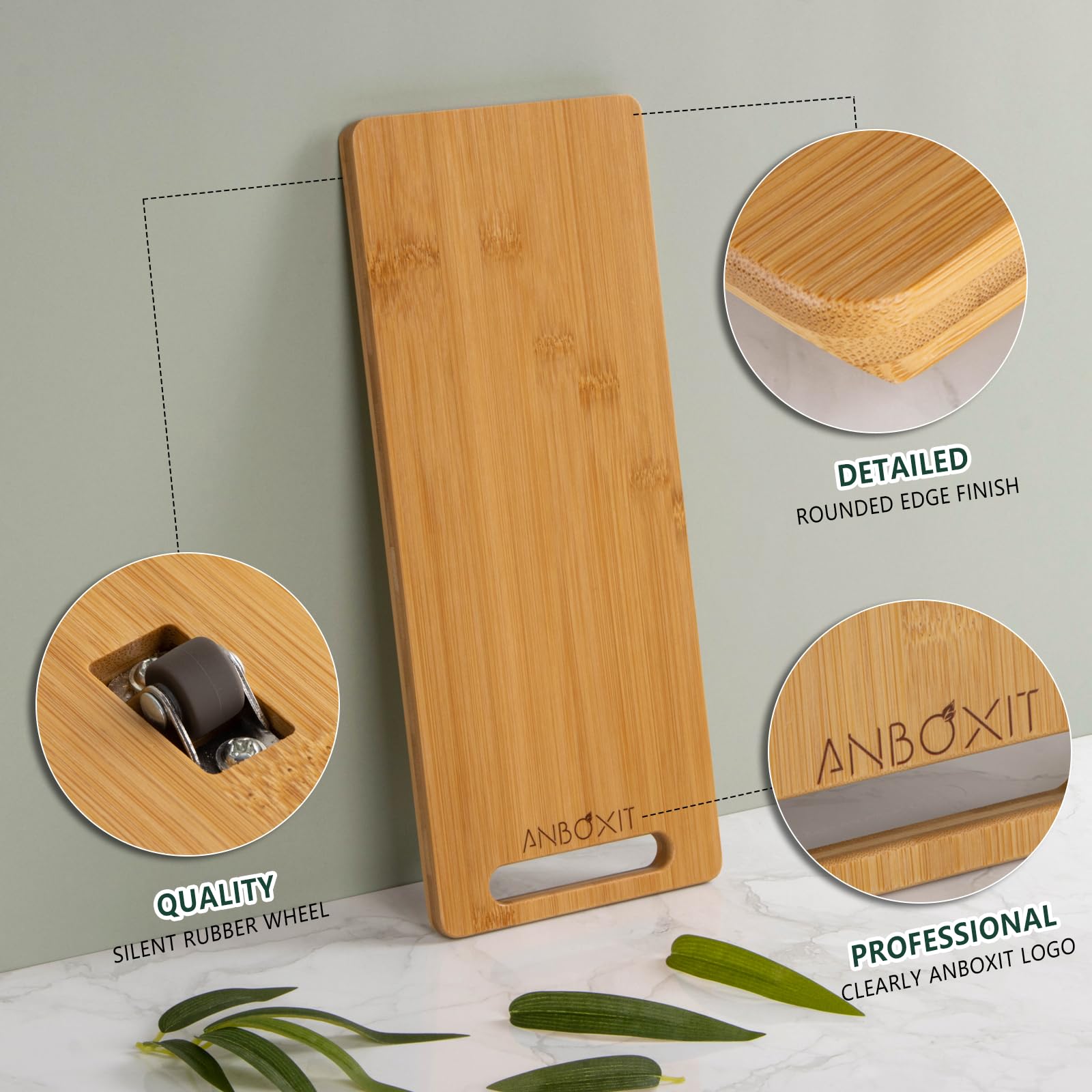 ANBOXIT deslizador de aparatos de bambú, Profundo Pequeño, ideal para mini cafeteras.