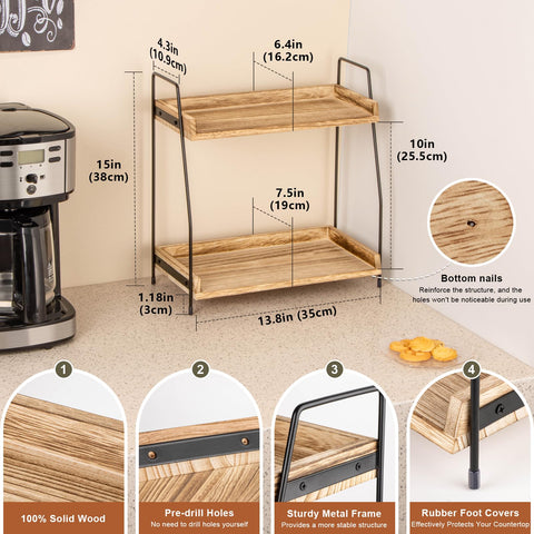 ANBOXIT Detalle de madera y hierro, diseño rústico-industrial, ideal para barra de café.