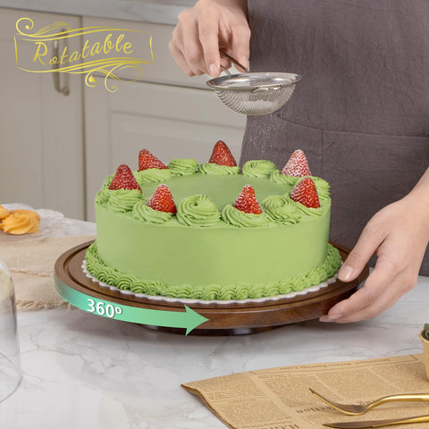 ANBOXIT domo acrílico claro protege pasteles y frutas sin ocultarlos.