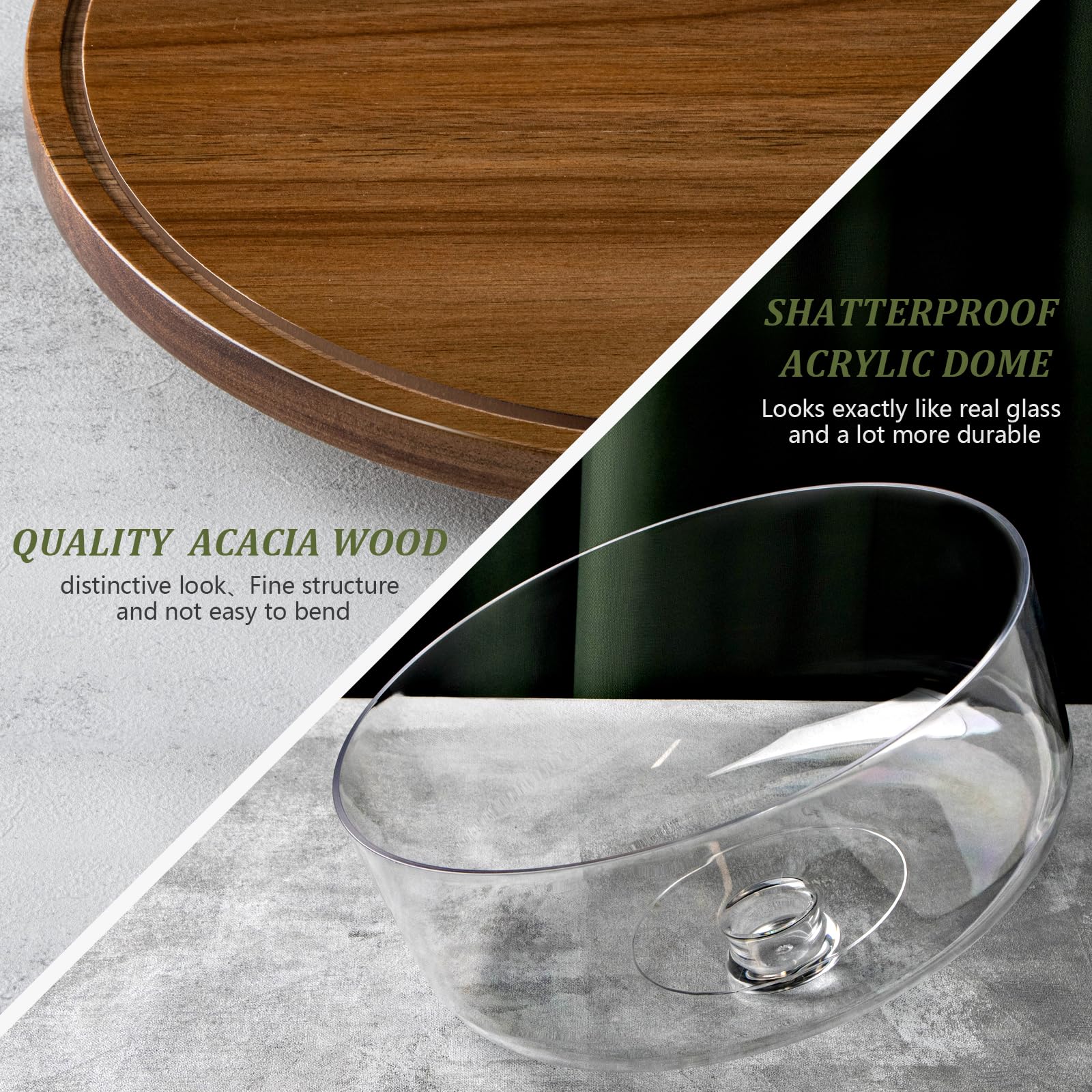 ANBOXIT madera de acacia con acabado cálido, resistente a deformaciones.