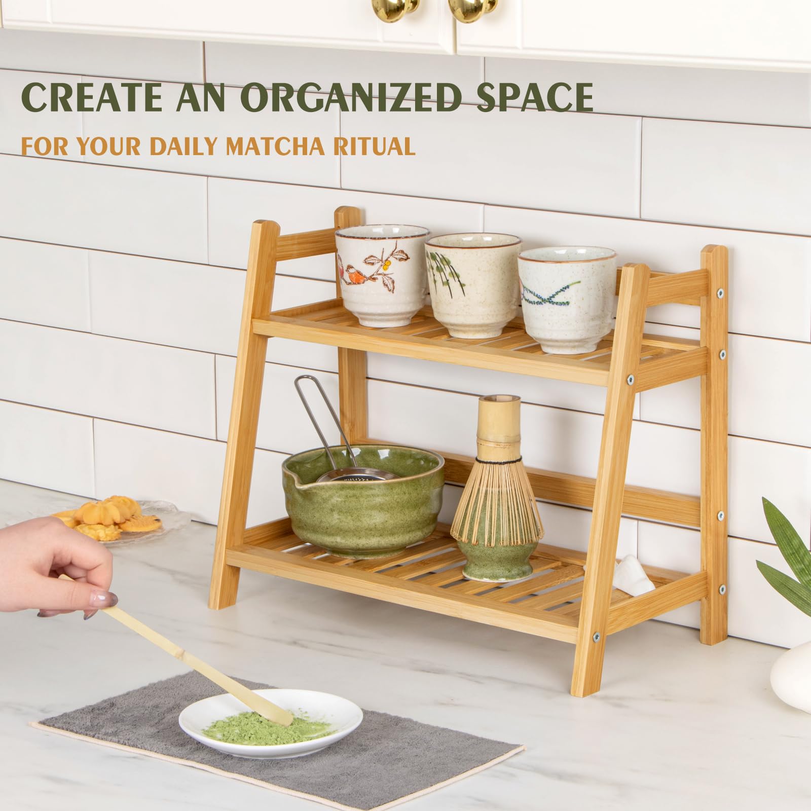 ANBOXIT organizador encimera en bambú, tazas al alcance.